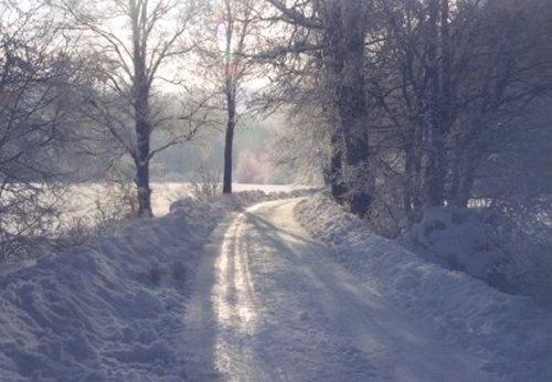 La strada di accesso al fiume.