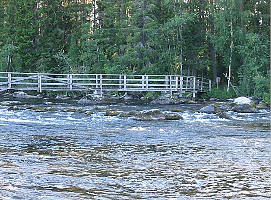 Passerella da guado in un tratto di acqua non eccessivamente profonda.